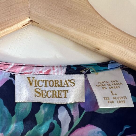 Victorias Secret Nightgown Gold Label Vintage Silk Size Large Seashells Mermaid - Picture 5 of 8